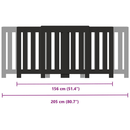 vidaXL Cache-radiateur noir 205x21,5x83,5 cm bois d'ingénierie