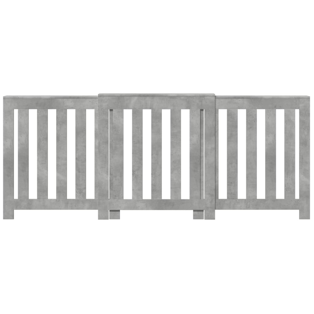 vidaXL Cache-radiateur gris béton 205x21,5x83,5 cm bois d'ingénierie