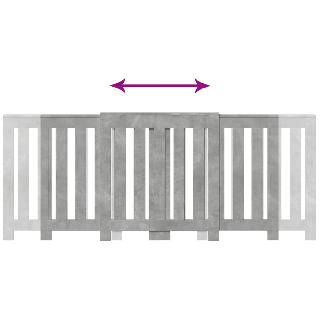 vidaXL Cache-radiateur gris béton 205x21,5x83,5 cm bois d'ingénierie