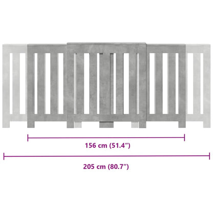 vidaXL Cache-radiateur gris béton 205x21,5x83,5 cm bois d'ingénierie
