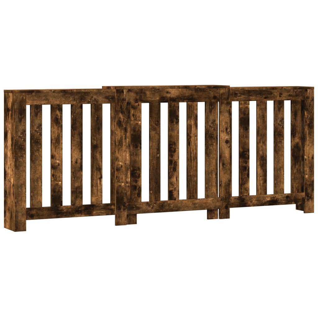 vidaXL Cache-radiateur chêne fumé 205x21,5x83,5 cm bois d'ingénierie
