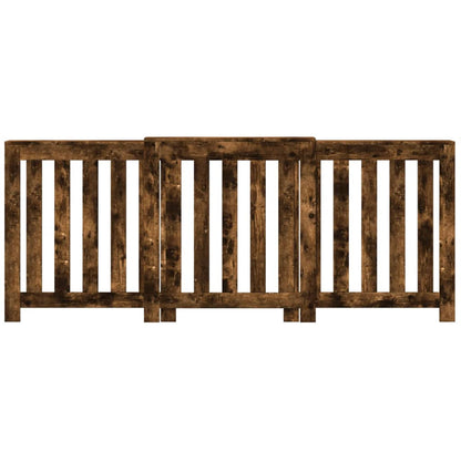 vidaXL Cache-radiateur chêne fumé 205x21,5x83,5 cm bois d'ingénierie