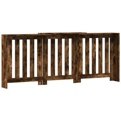 vidaXL Cache-radiateur chêne fumé 205x21,5x83,5 cm bois d'ingénierie