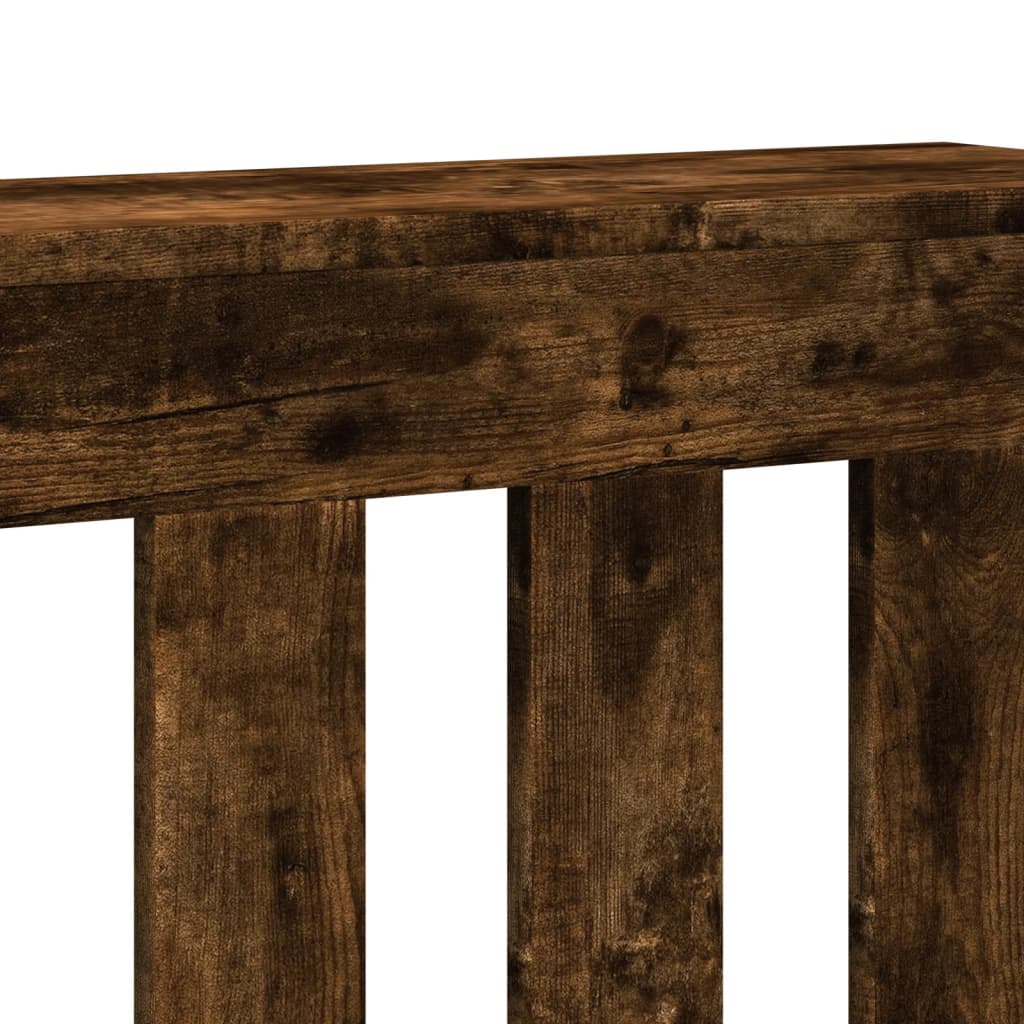 vidaXL Cache-radiateur chêne fumé 205x21,5x83,5 cm bois d'ingénierie