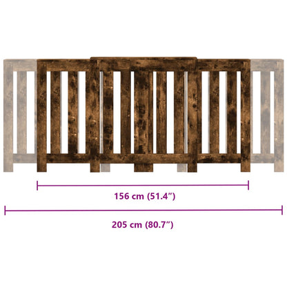 vidaXL Cache-radiateur chêne fumé 205x21,5x83,5 cm bois d'ingénierie