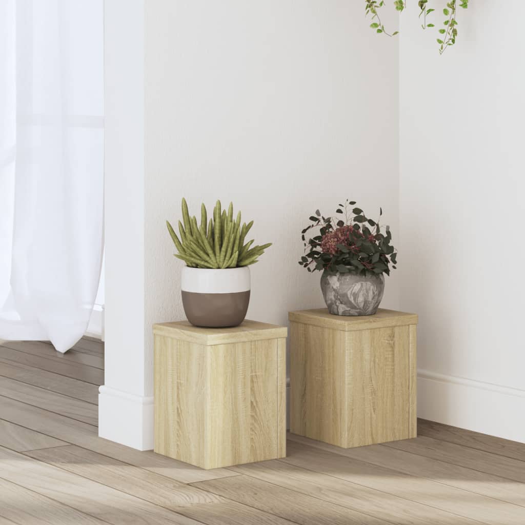 vidaXL Supports pour plantes 2 pcs chêne sonoma bois d'ingénierie