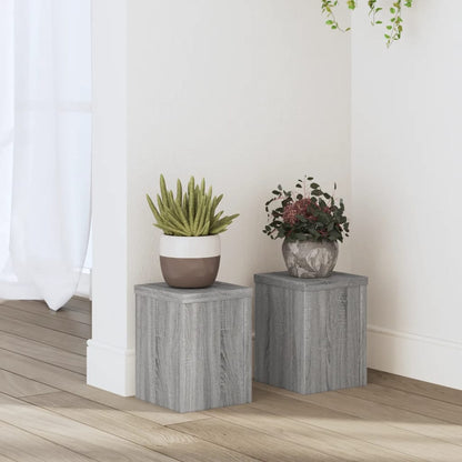 vidaXL Supports pour plantes 2 pcs sonoma gris bois d'ingénierie