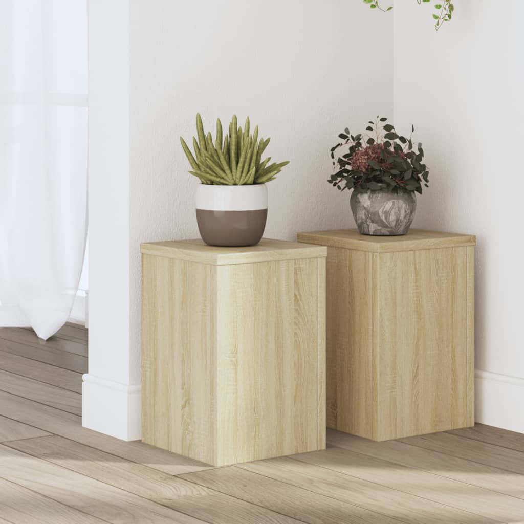 vidaXL Supports pour plantes 2 pcs chêne sonoma bois d'ingénierie