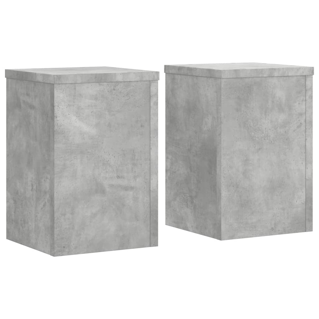 vidaXL Supports pour plantes 2 pcs gris béton bois d'ingénierie