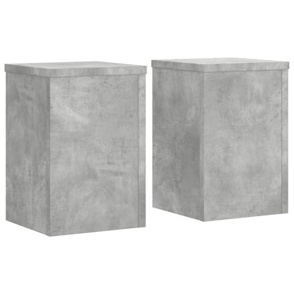 vidaXL Supports pour plantes 2 pcs gris béton bois d'ingénierie