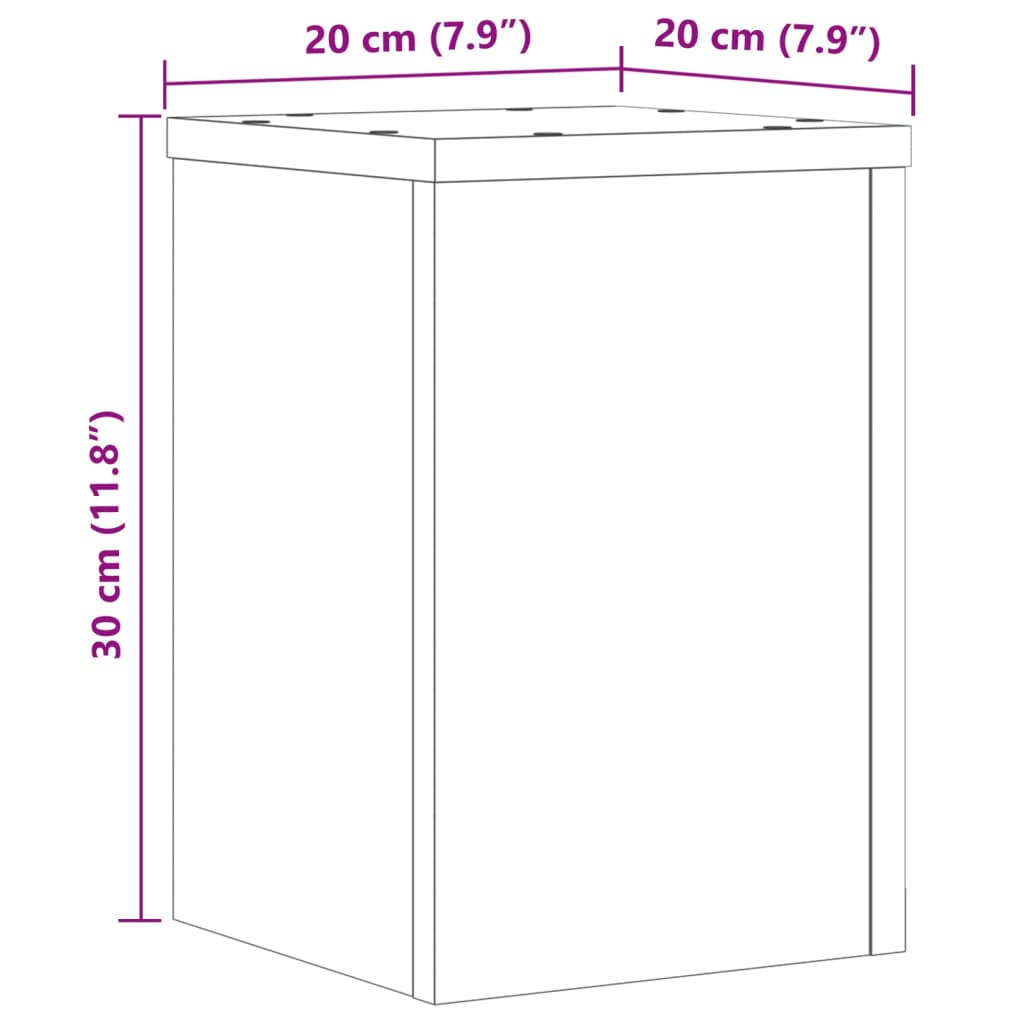 vidaXL Supports pour plantes 2 pcs sonoma gris bois d'ingénierie