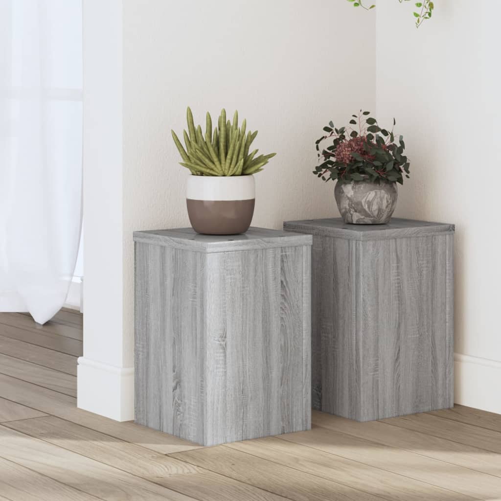vidaXL Supports pour plantes 2 pcs sonoma gris bois d'ingénierie