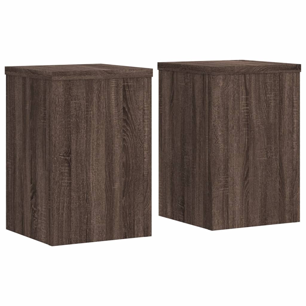 vidaXL Supports pour plantes 2 pcs chêne marron bois d'ingénierie