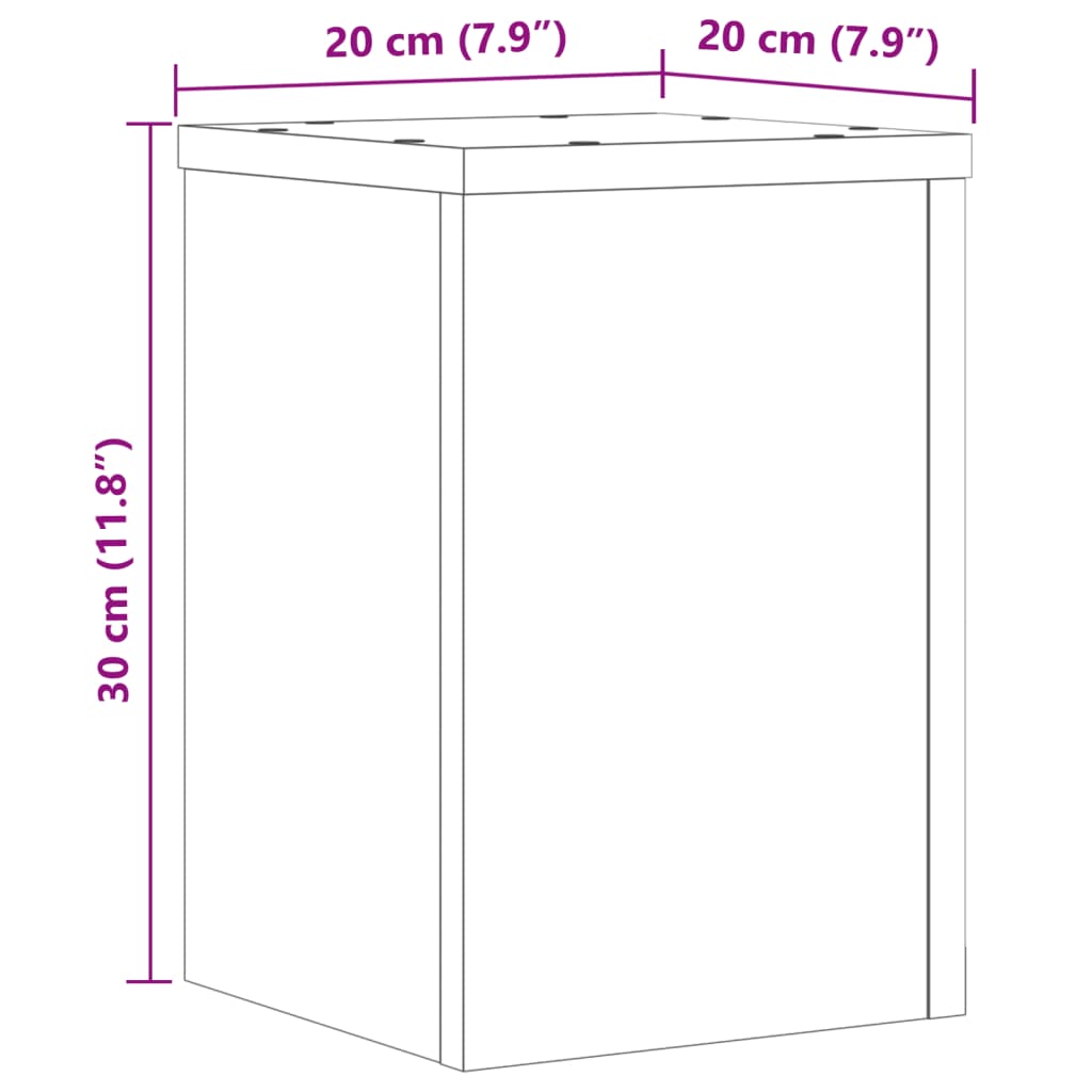 vidaXL Supports pour plantes 2 pcs chêne marron bois d'ingénierie