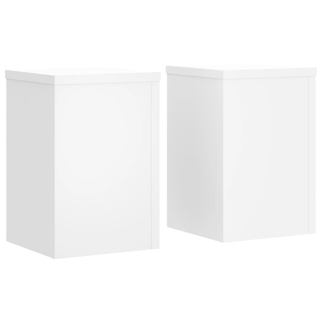 vidaXL Supports pour plantes 2 pcs blanc 25x25x35 cm bois d'ingénierie