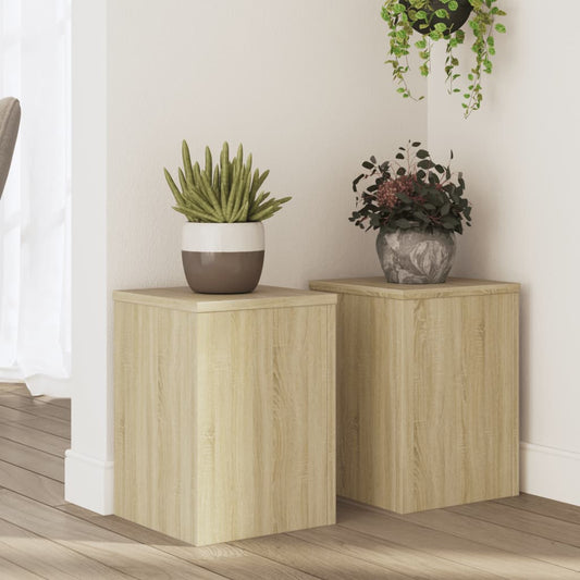 vidaXL Supports pour plantes 2 pcs chêne sonoma bois d'ingénierie