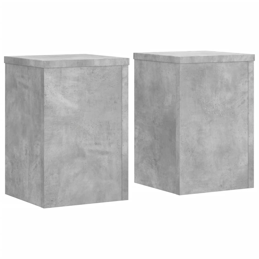 vidaXL Supports pour plantes 2 pcs gris béton bois d'ingénierie
