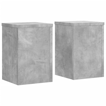 vidaXL Supports pour plantes 2 pcs gris béton bois d'ingénierie