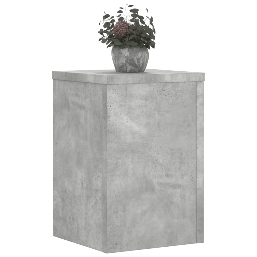 vidaXL Supports pour plantes 2 pcs gris béton bois d'ingénierie
