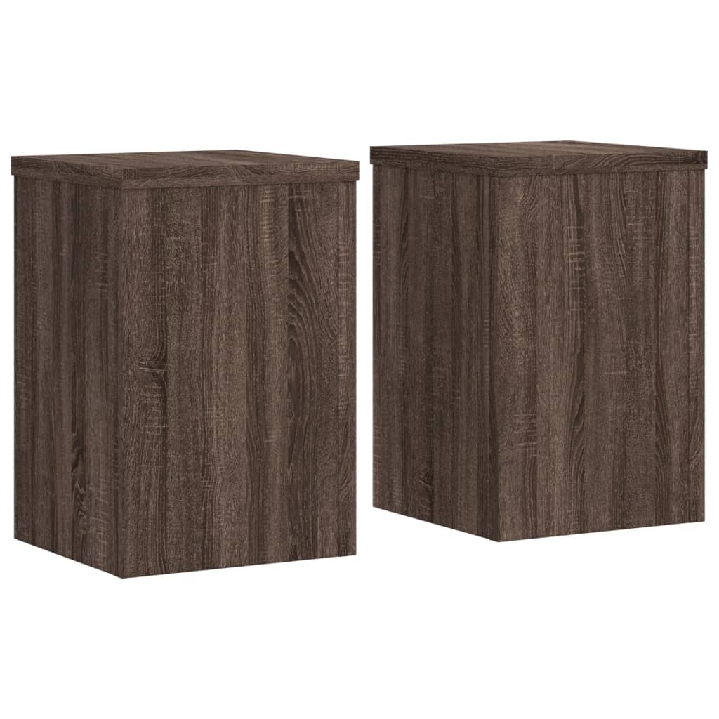 vidaXL Supports pour plantes 2 pcs chêne marron bois d'ingénierie