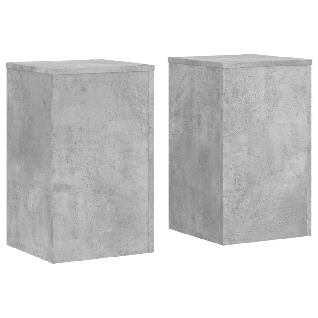 vidaXL Supports pour plantes 2 pcs gris béton bois d'ingénierie