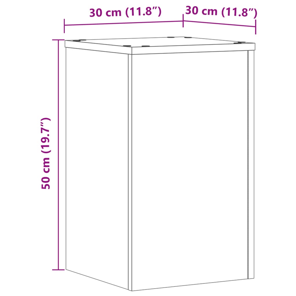vidaXL Supports pour plantes 2 pcs gris sonoma bois d'ingénierie