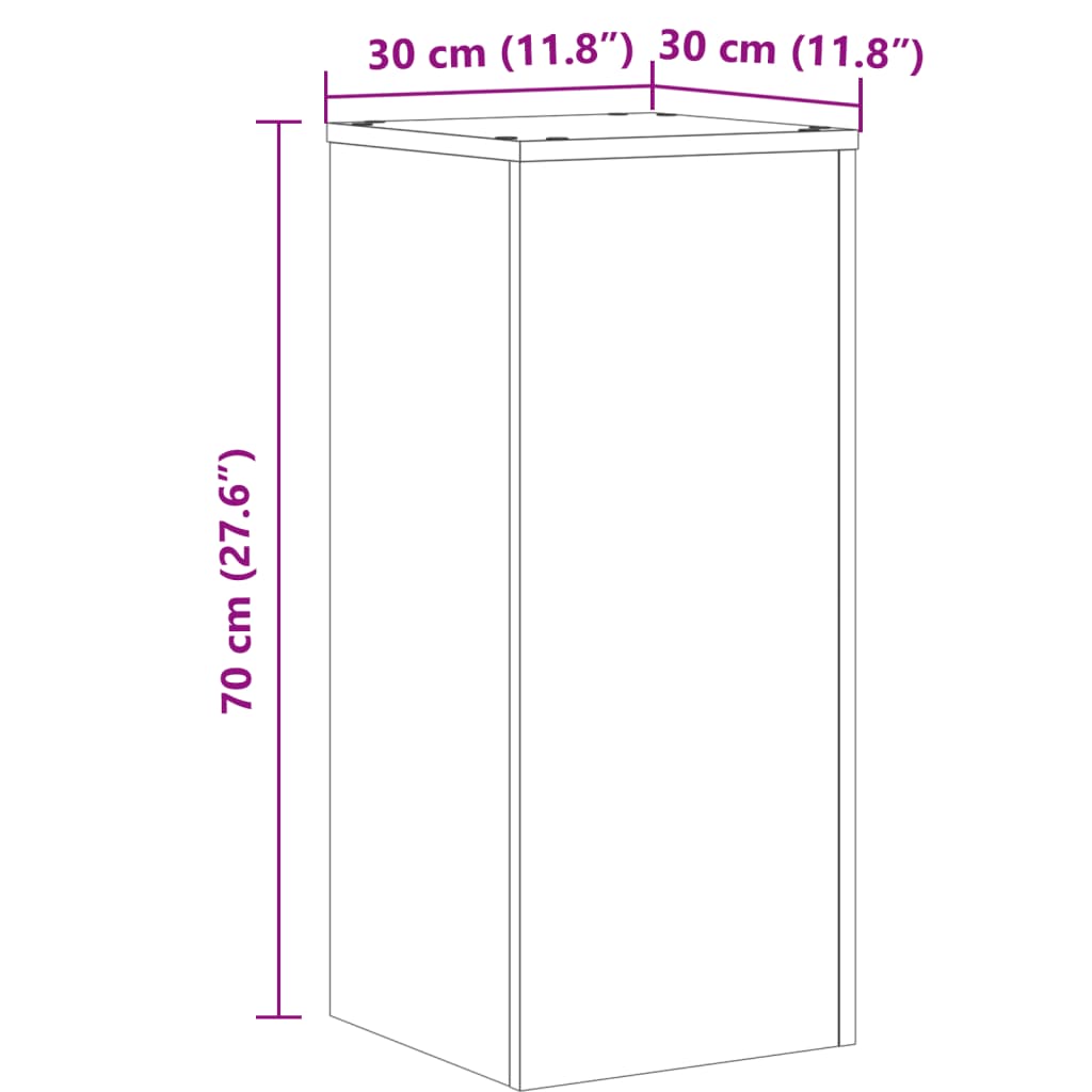 vidaXL Supports pour plantes 2 pcs chêne sonoma bois d'ingénierie