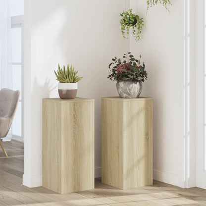 vidaXL Supports pour plantes 2 pcs chêne sonoma bois d'ingénierie