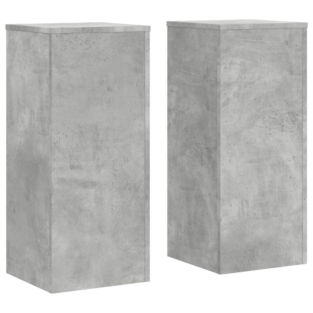 vidaXL Supports pour plantes 2 pcs gris béton bois d'ingénierie