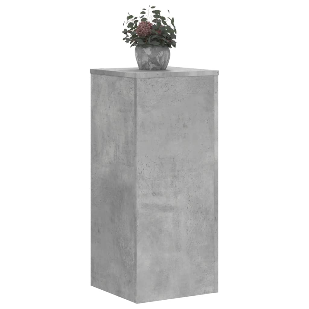vidaXL Supports pour plantes 2 pcs gris béton bois d'ingénierie