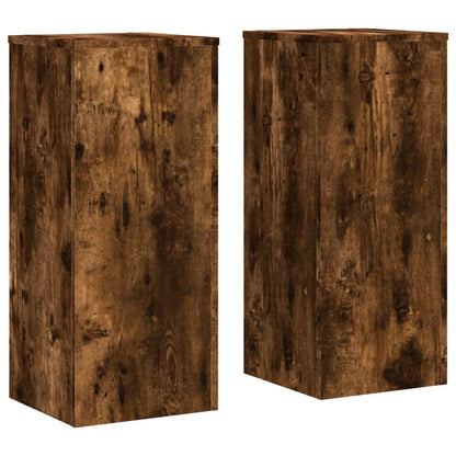 vidaXL Supports pour plantes 2 pcs chêne fumé bois d'ingénierie
