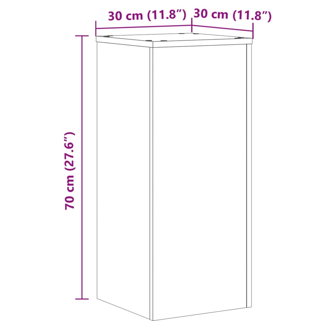 vidaXL Supports pour plantes 2 pcs chêne fumé bois d'ingénierie
