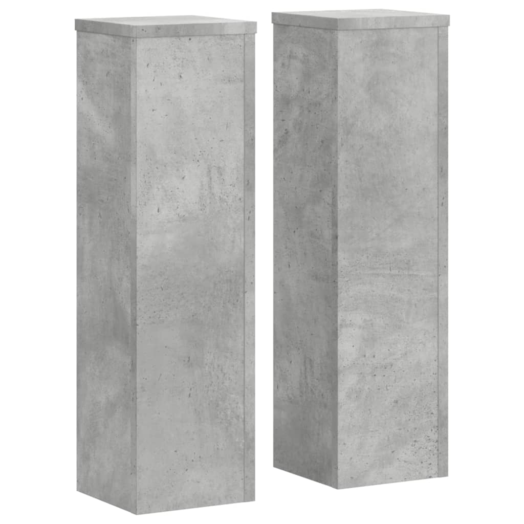 vidaXL Supports pour plantes 2 pcs gris béton bois d'ingénierie