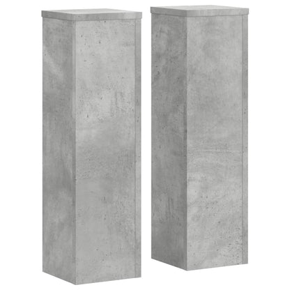 vidaXL Supports pour plantes 2 pcs gris béton bois d'ingénierie