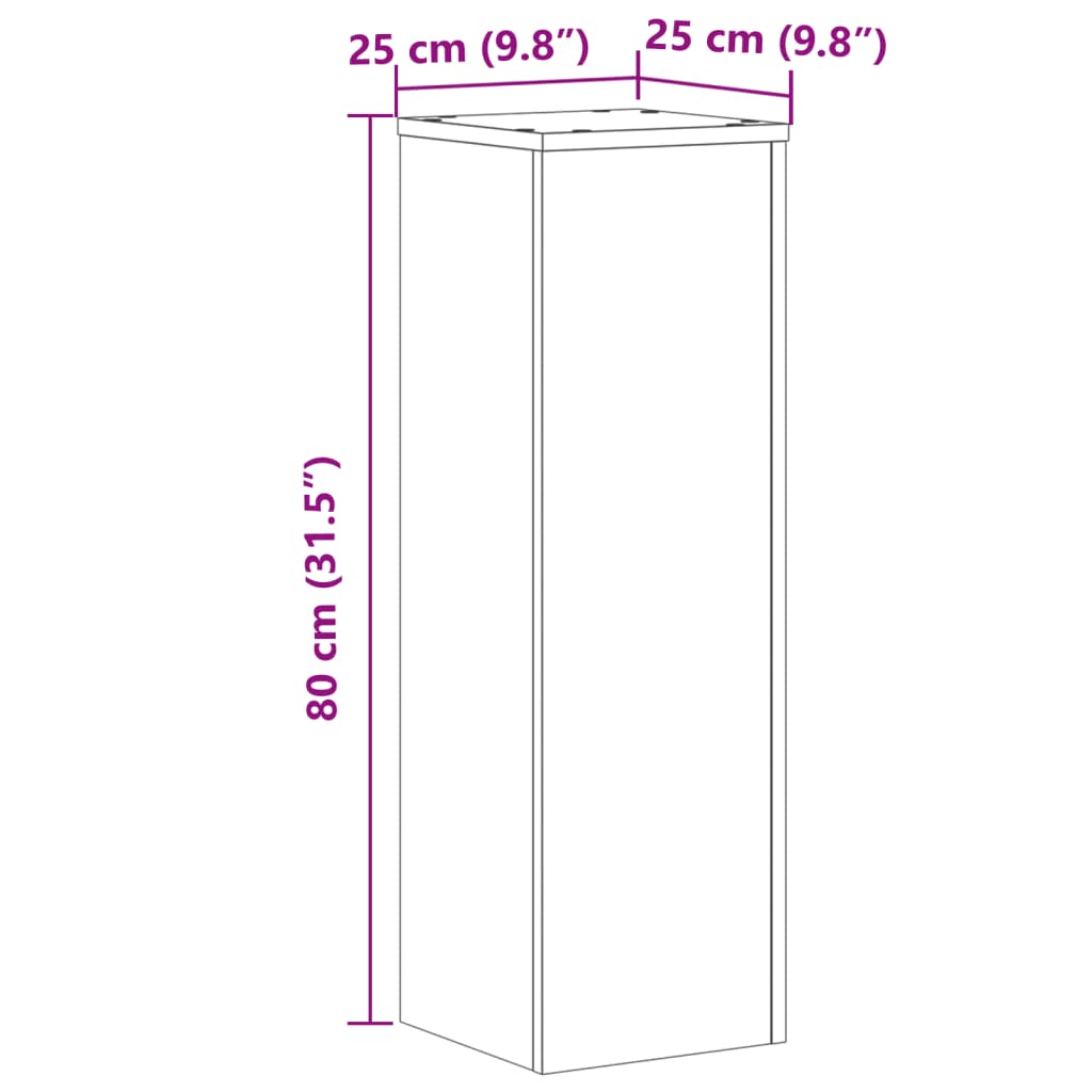 vidaXL Supports pour plantes 2 pcs sonoma gris bois d'ingénierie