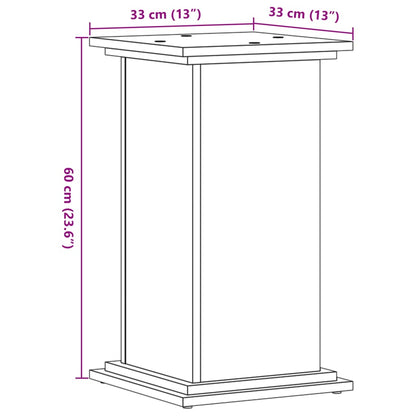 vidaXL Support pour plantes chêne sonoma 33x33x60 cm bois d'ingénierie