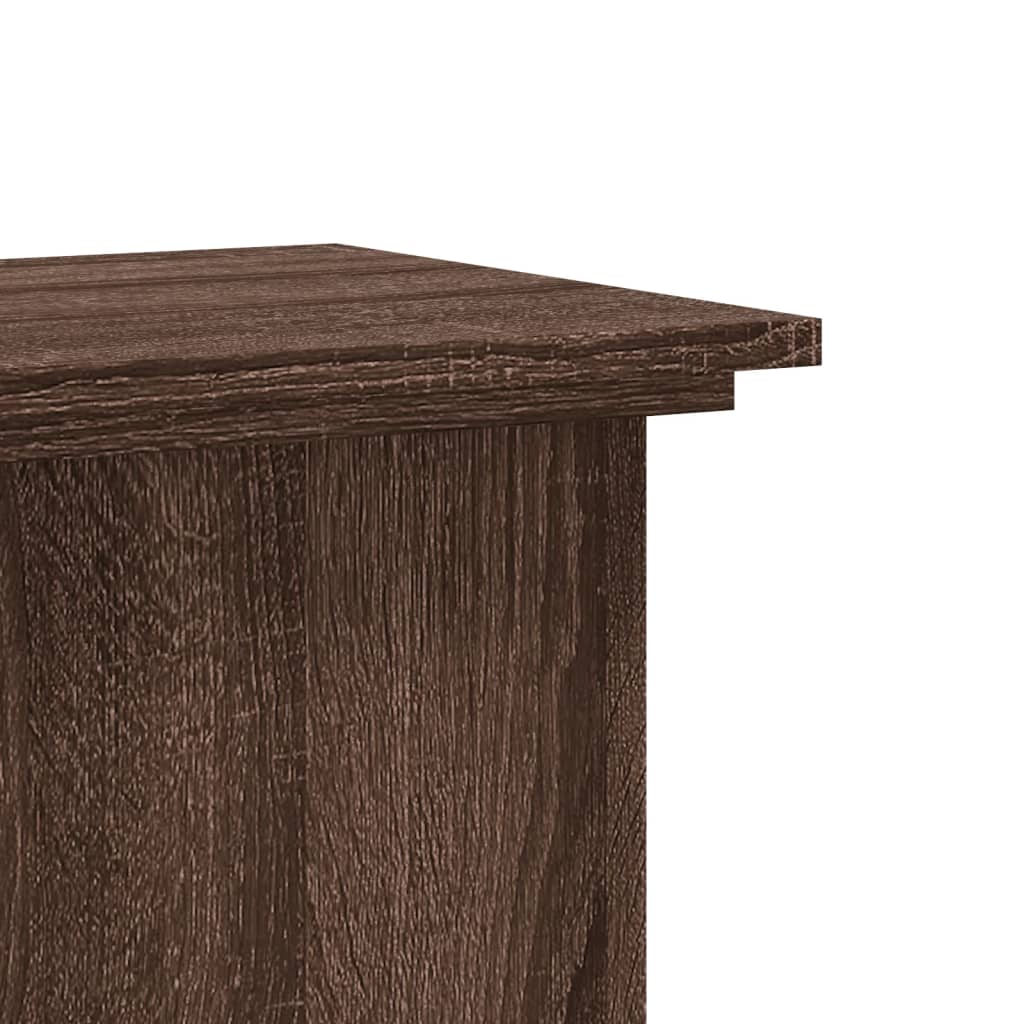 vidaXL Support pour plantes chêne marron 33x33x60 cm bois d'ingénierie