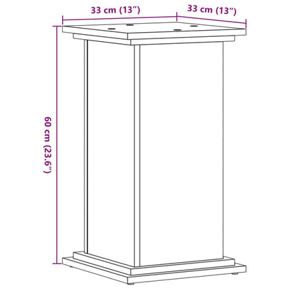 vidaXL Support pour plantes chêne marron 33x33x60 cm bois d'ingénierie