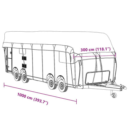 vidaXL Housse de toit de caravane gris 1000x300 cm tissu non tissé