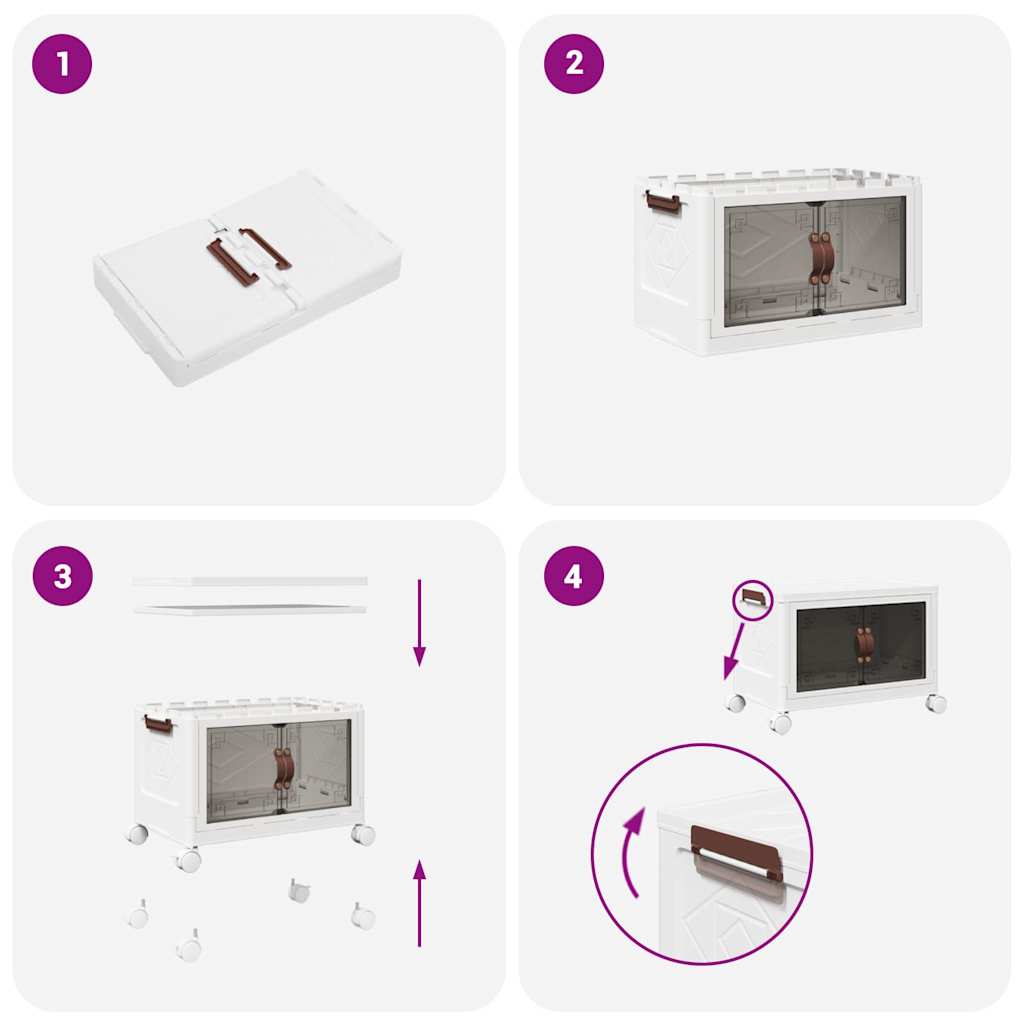 vidaXL Boîte de rangement empilable avec roues 75 L 65x40x41,5 cm