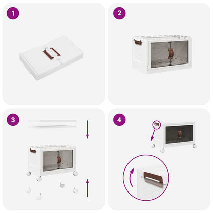 vidaXL Boîte de rangement empilable avec roues 75 L 65x40x41,5 cm