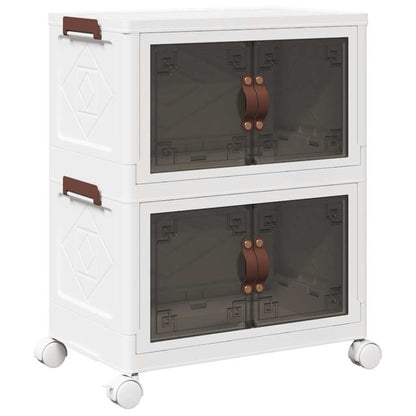 vidaXL Boîte de rangement empilable avec roues à 2 niveaux 28 L