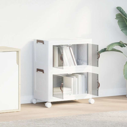 vidaXL Boîte de rangement empilable avec roues à 2 niveaux 28 L