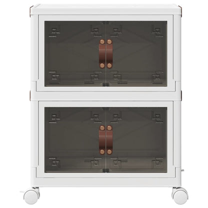 vidaXL Boîte de rangement empilable avec roues à 2 niveaux 28 L