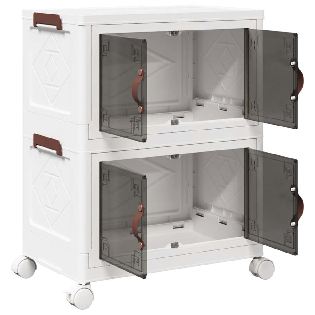 vidaXL Boîte de rangement empilable avec roues à 2 niveaux 28 L