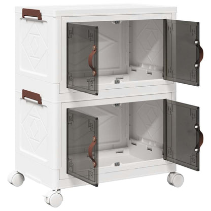 vidaXL Boîte de rangement empilable avec roues à 2 niveaux 28 L