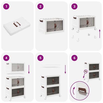 vidaXL Boîte de rangement empilable avec roues à 2 niveaux 28 L