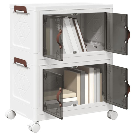 vidaXL Boîte de rangement empilable avec roues à 2 niveaux 28 L
