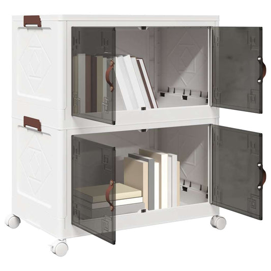 vidaXL Boîte de rangement empilable avec roues à 2 niveaux 75 L
