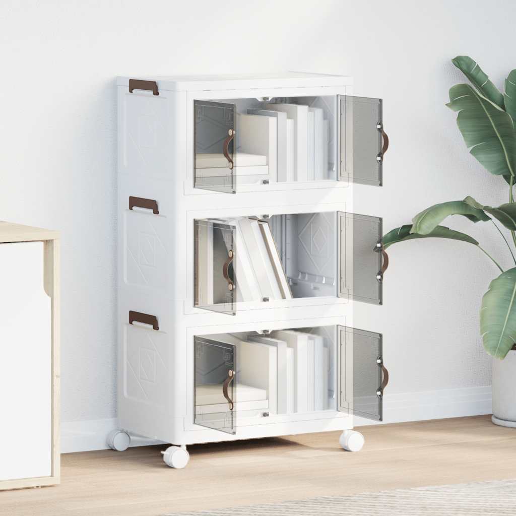 vidaXL Boîte de rangement empilable avec roues à 3 niveaux 28 L